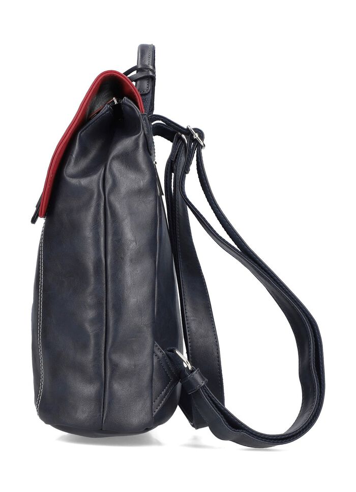 Rieker, ryggs&auml;ck, dam, med f&auml;rgglada applikationer MARINBL&Aring;-BORDEAUX